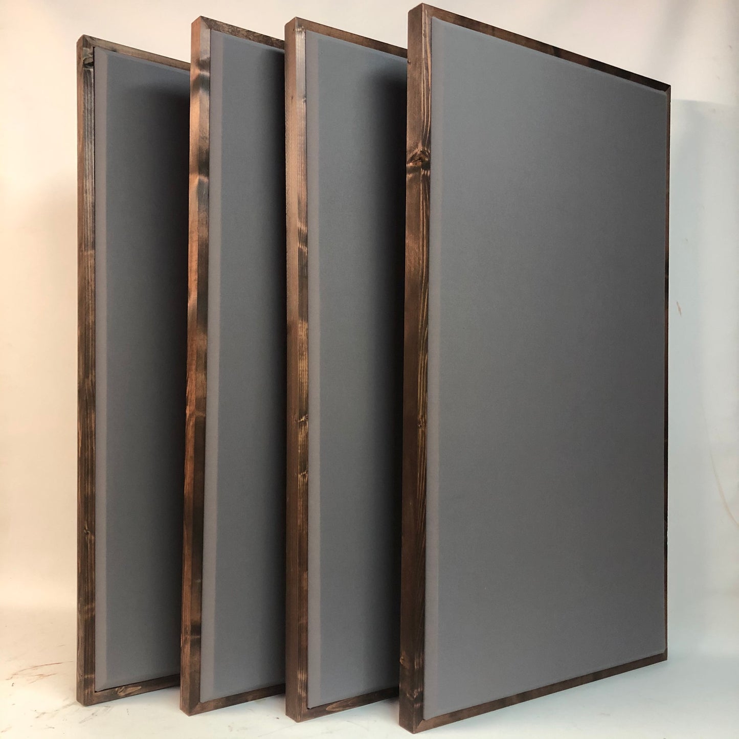 ACOUSTIC PANEL - STEEL GREY & RED MAHOGANY FRAMED