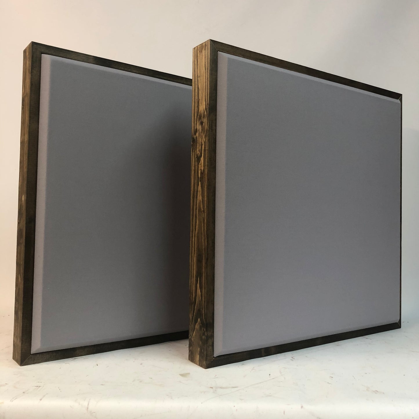 ACOUSTIC PANEL - STEEL GREY & RED MAHOGANY FRAMED