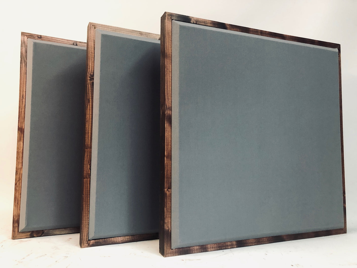 ACOUSTIC PANEL - STEEL GREY & RED MAHOGANY FRAMED